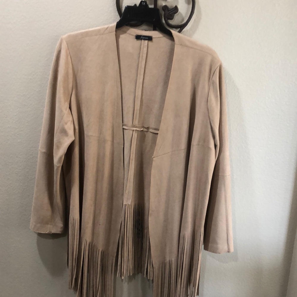 Tan suede fringed bottom jacket
